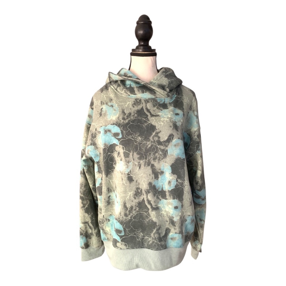 NEW* Just Be Women’s Fleece Hoodie Green Cloud Floral Large